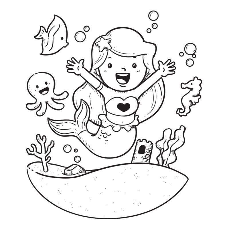 Meerjungfrauen Ausmalbilder 047