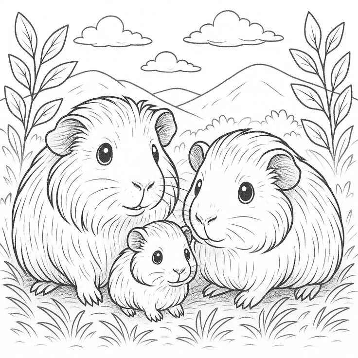 Meerschweinchen Ausmalbilder 196