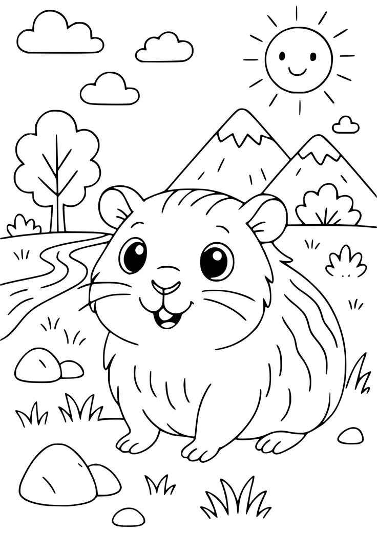 Meerschweinchen Ausmalbilder 669