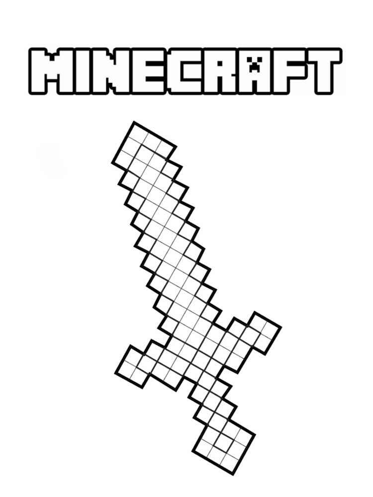 Minecraft Schwert Ausmalbilder 821