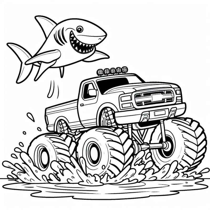 Monster-Truck Ausmalbilder 123