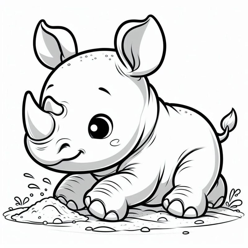 Nashorn Ausmalbilder 132