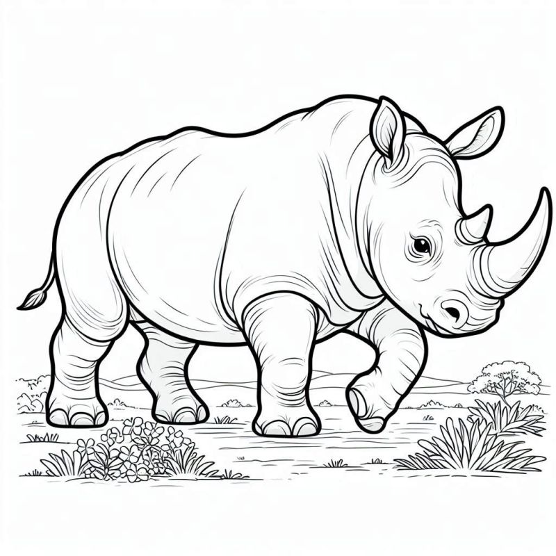 Nashorn Ausmalbilder 725