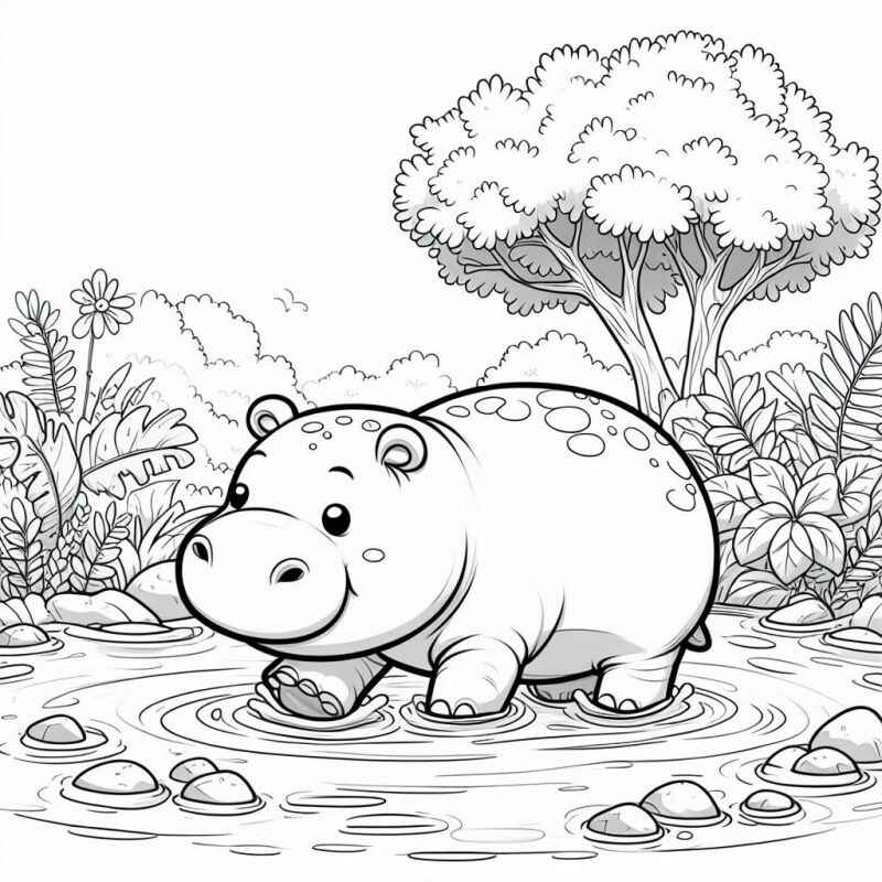Nilpferd Ausmalbilder 416