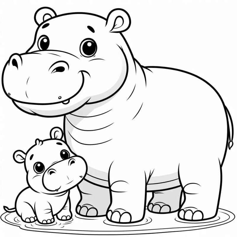 Nilpferd Ausmalbilder 841