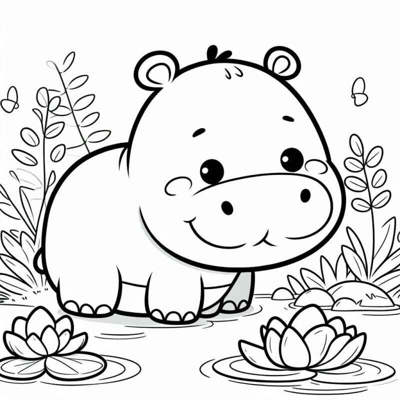 Nilpferd Ausmalbilder 849
