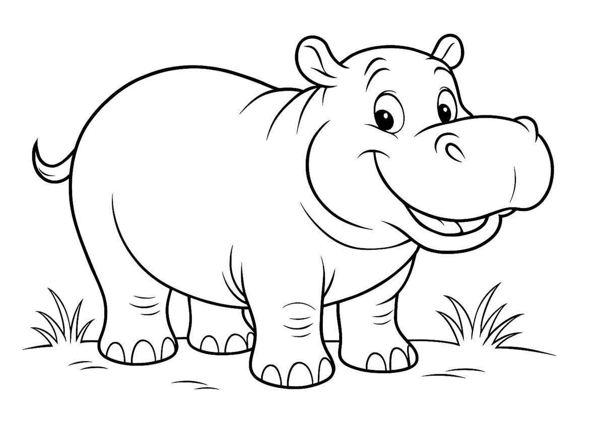 Nilpferd Ausmalbilder 852