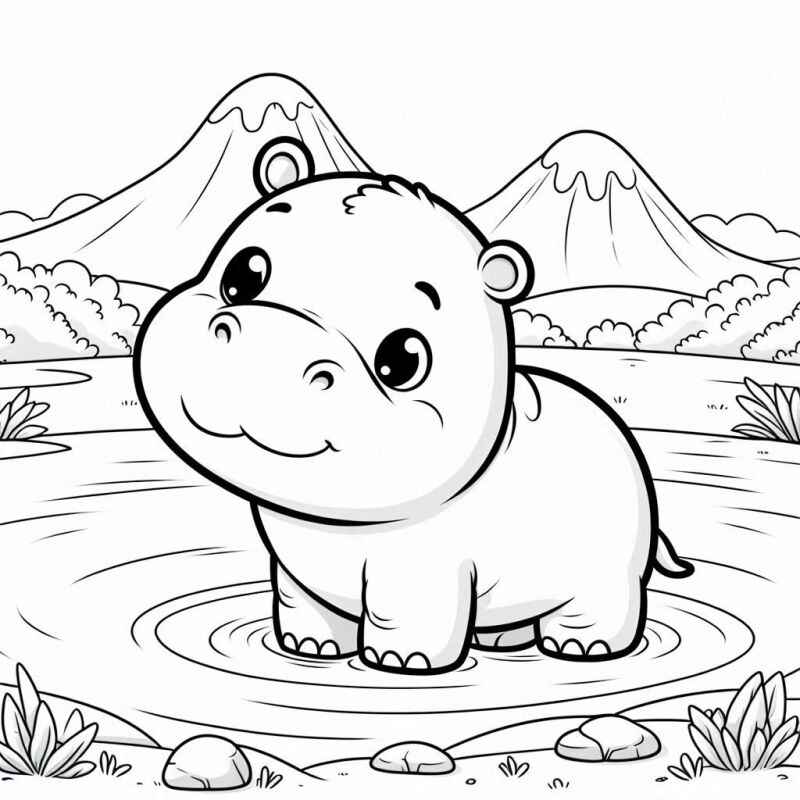 Nilpferd Ausmalbilder 883