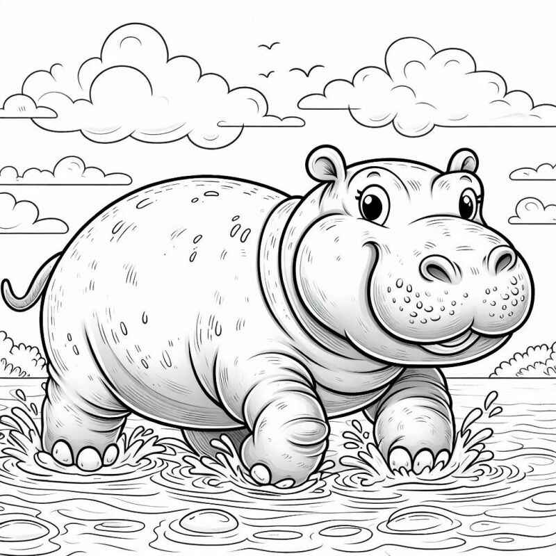 Nilpferd Ausmalbilder 886