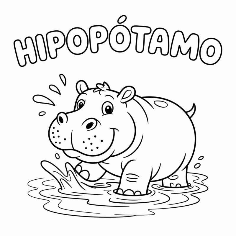 Nilpferd Ausmalbilder 914