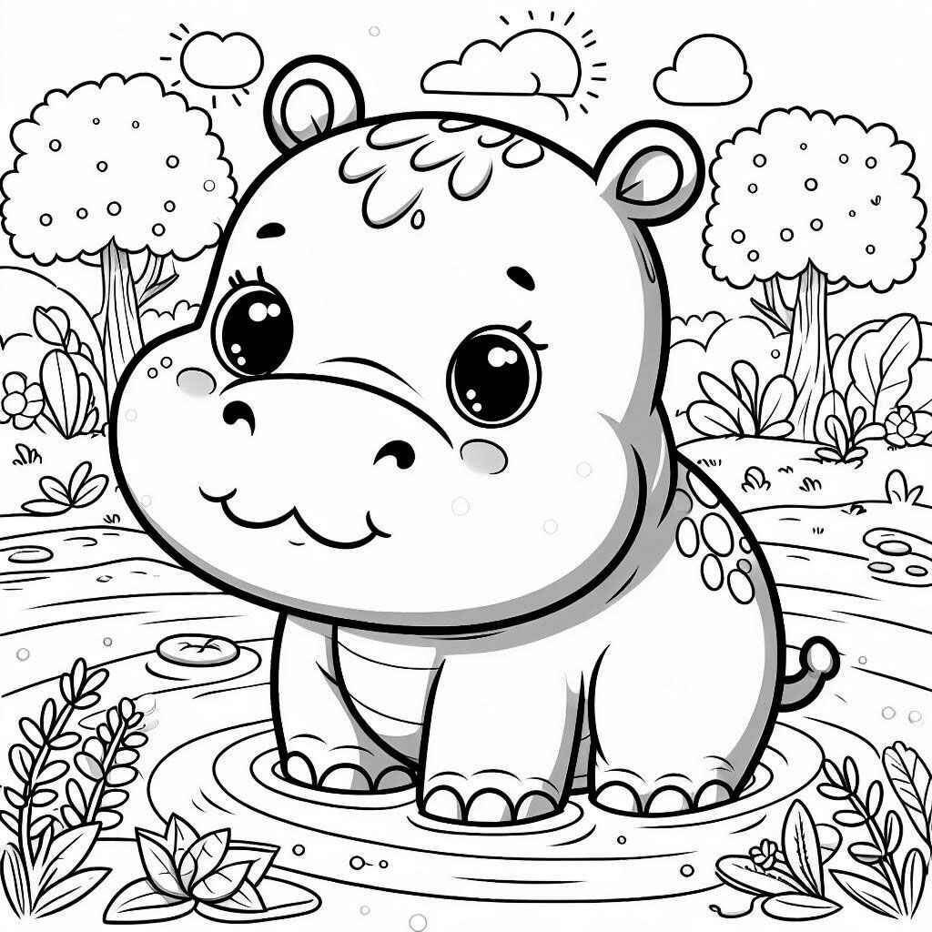 Nilpferd Ausmalbilder 915