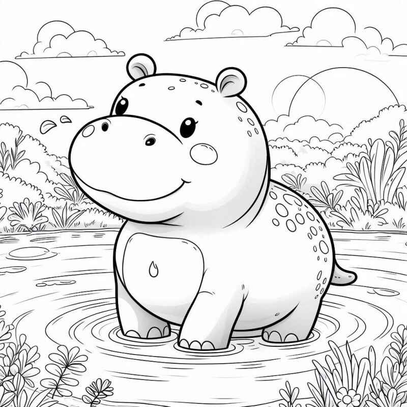 Nilpferd Ausmalbilder 932