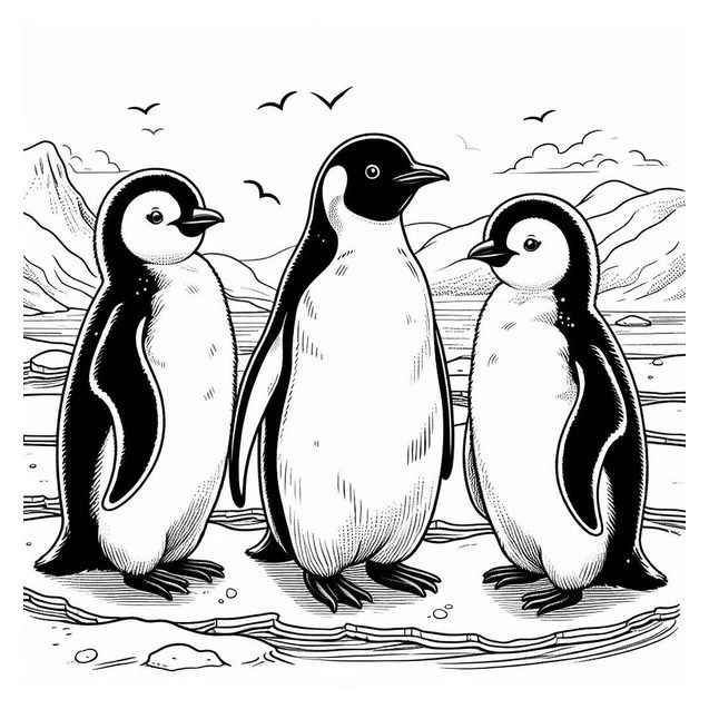 Pinguine Ausmalbilder 356