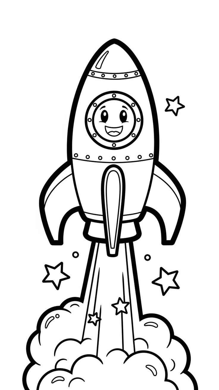 Rakete Ausmalbilder 029