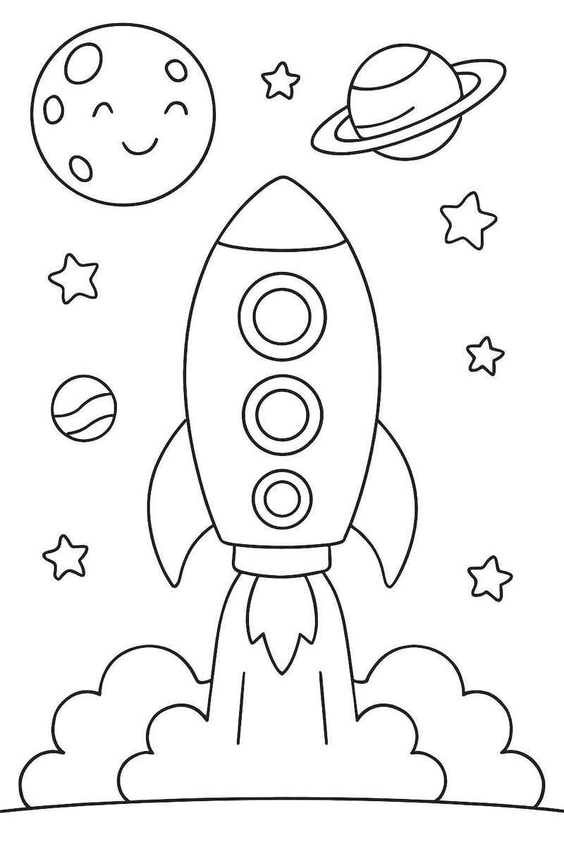 Rakete Ausmalbilder 223