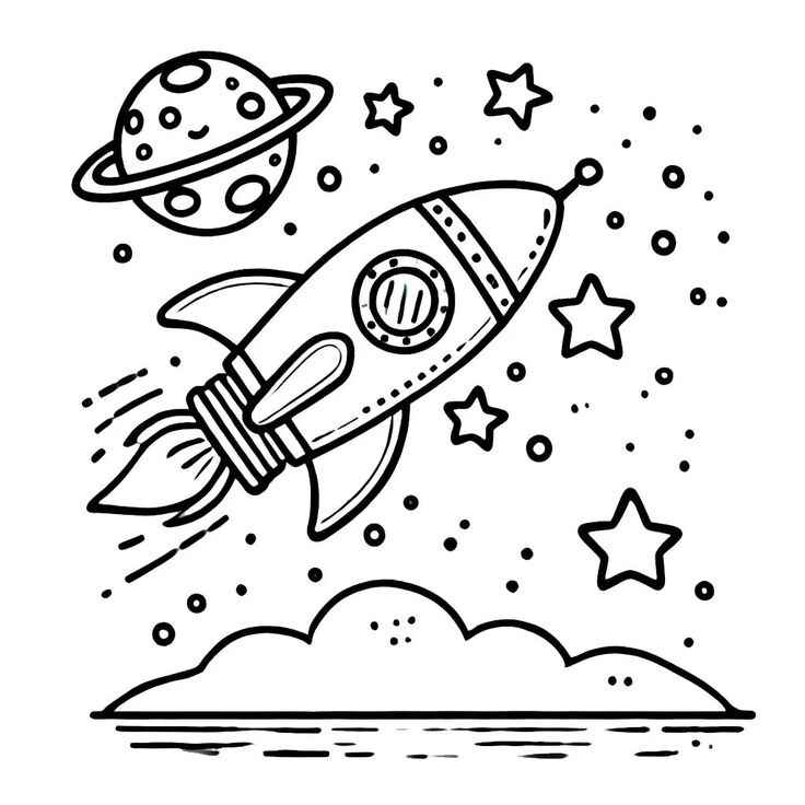 Rakete Ausmalbilder 260