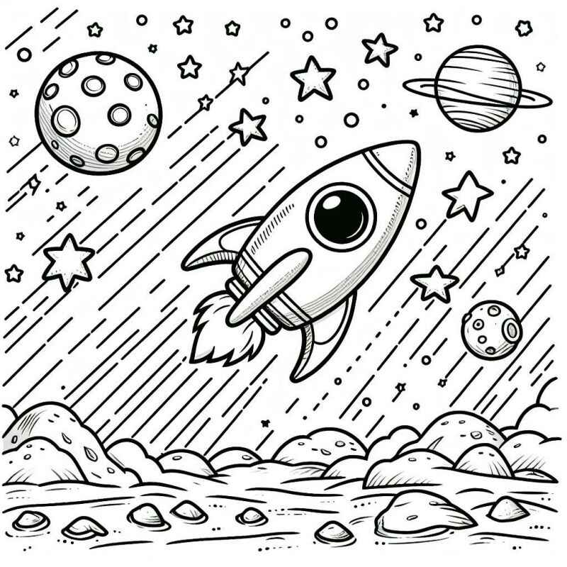 Rakete Ausmalbilder 832