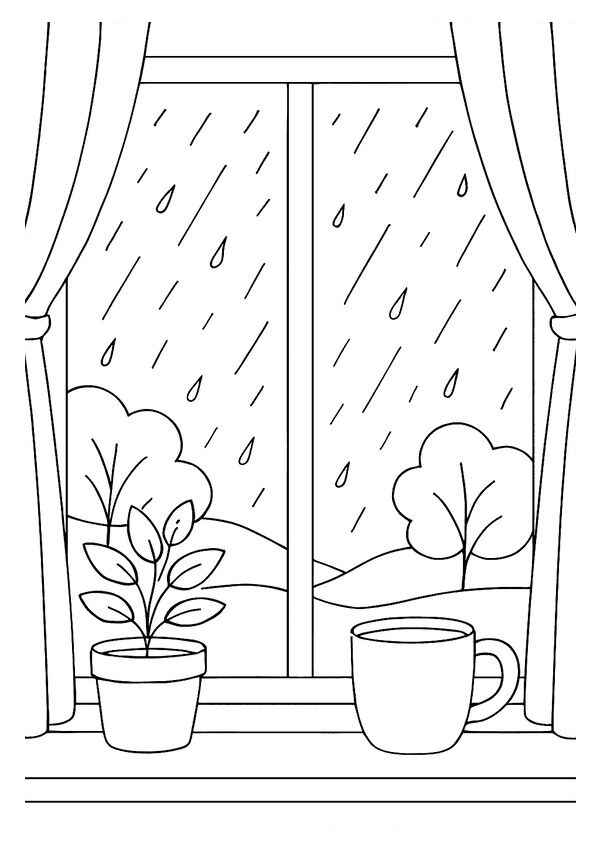 Regen Ausmalbilder 094