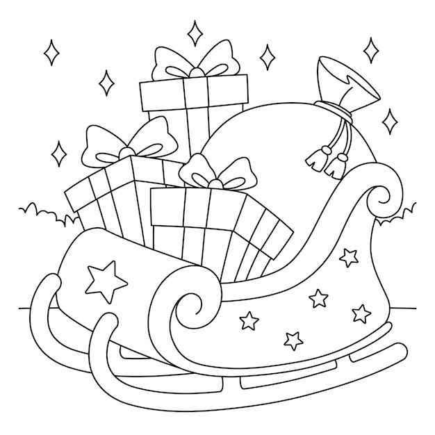 Santas Schlitten Ausmalbilder 055