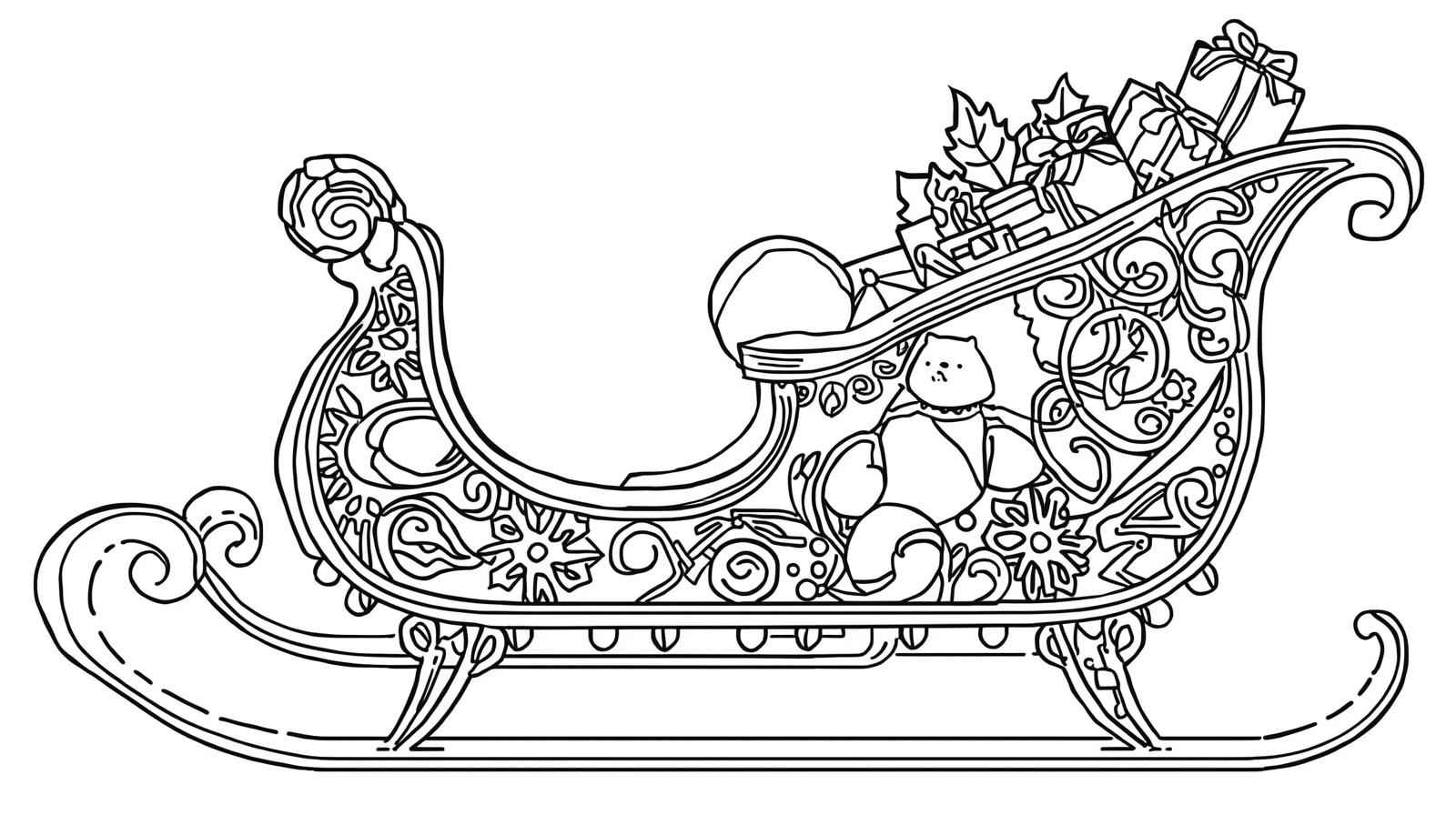 Santas Schlitten Ausmalbilder 063