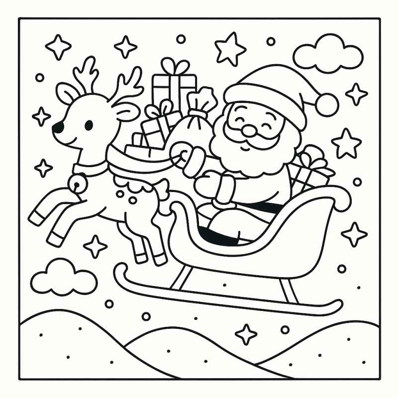Santas Schlitten Ausmalbilder 438