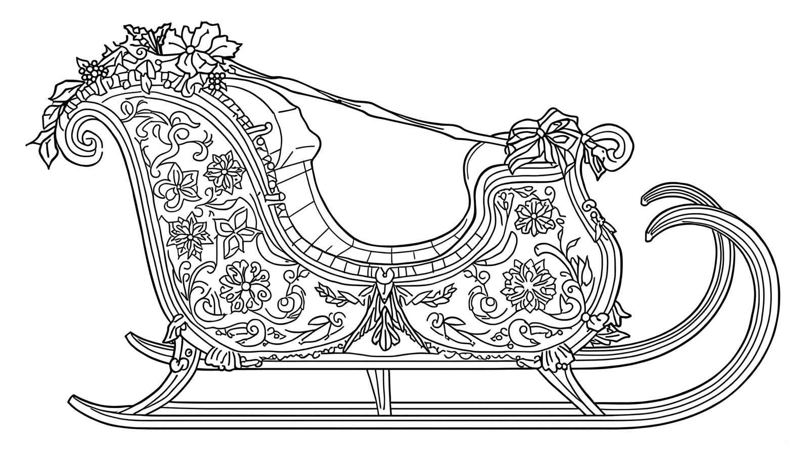 Santas Schlitten Ausmalbilder 500