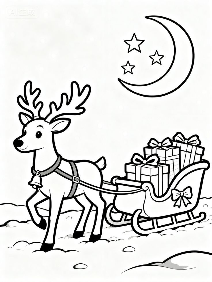 Santas Schlitten Ausmalbilder 574