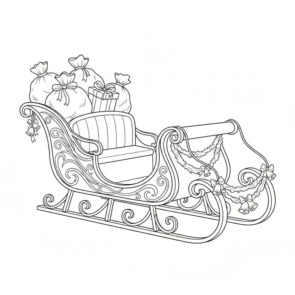 Santas Schlitten Ausmalbilder 678
