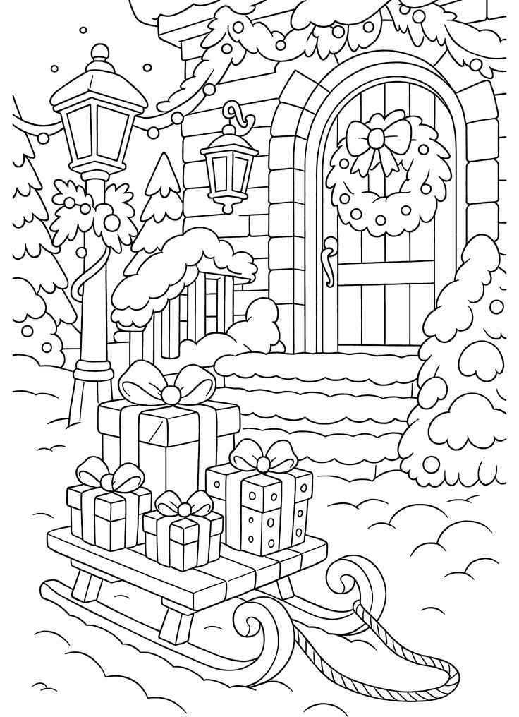Santas Schlitten Ausmalbilder 690
