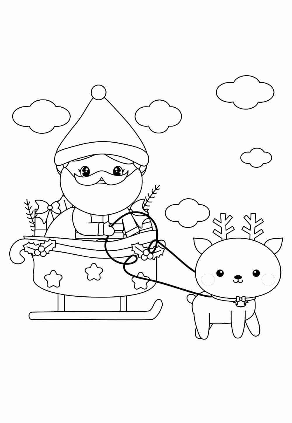 Santas Schlitten Ausmalbilder 745