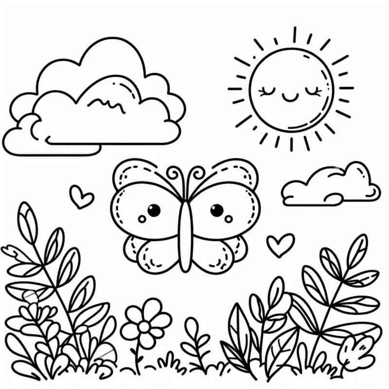 Schmetterlinge Ausmalbilder 700