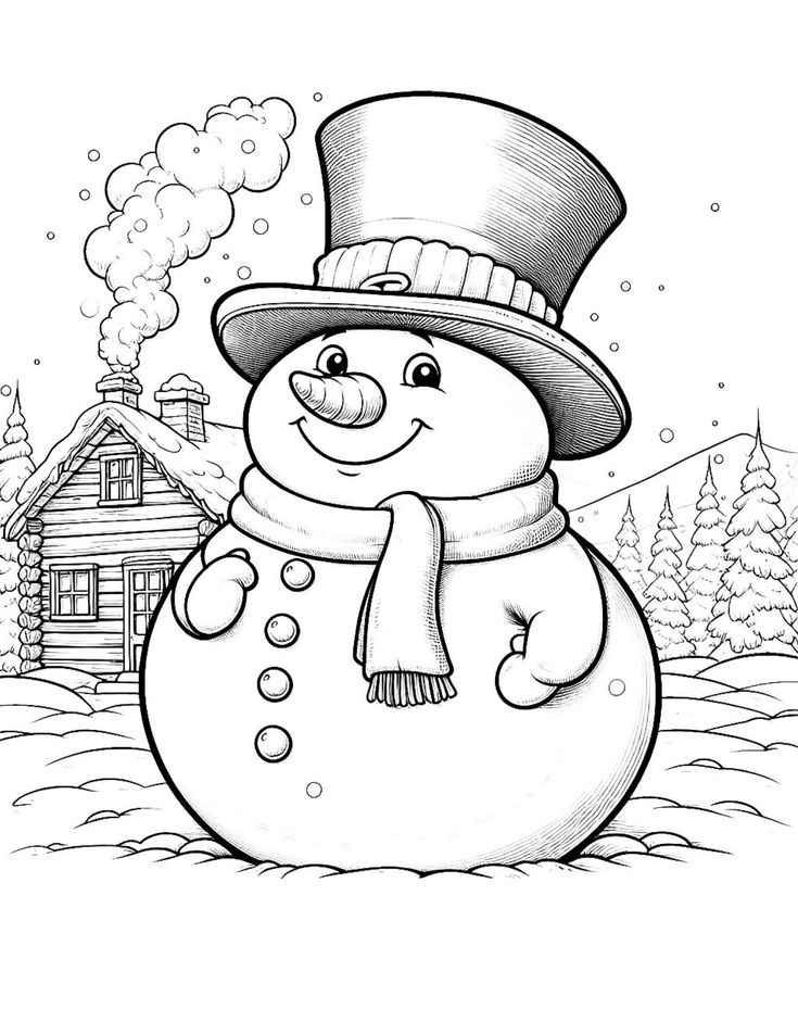 Schneemänner Ausmalbilder 599