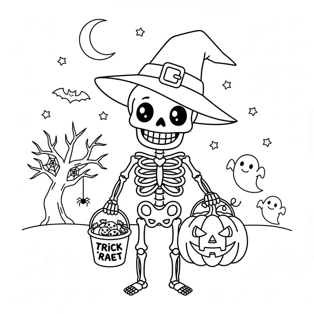 Skelett Ausmalbilder 004