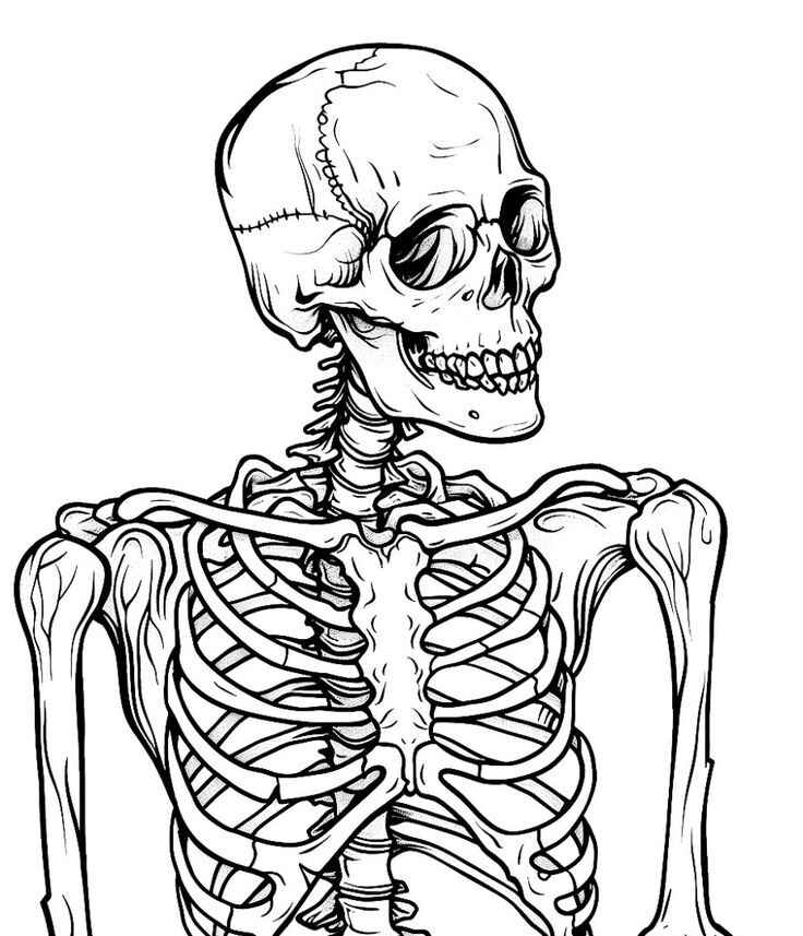 Skelett Ausmalbilder 029