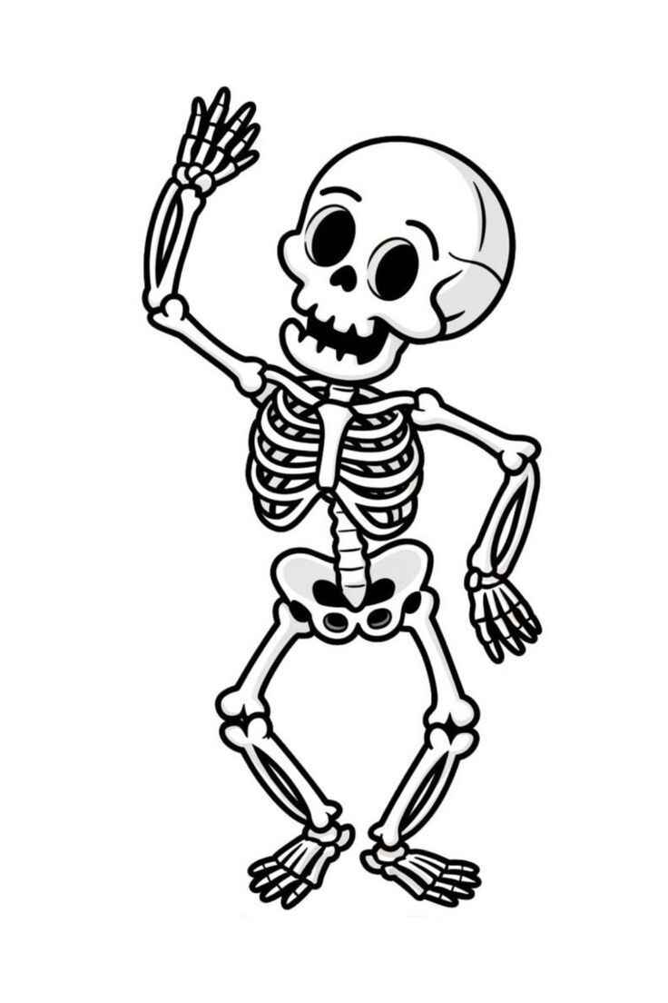 Skelett Ausmalbilder 056