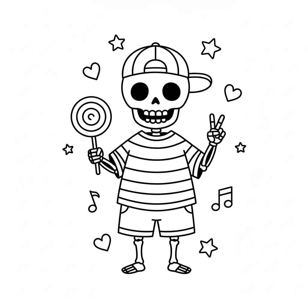 Skelett Ausmalbilder 098