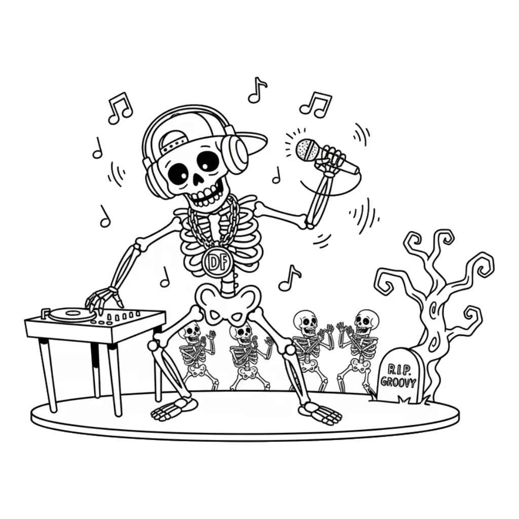 Skelett Ausmalbilder 356