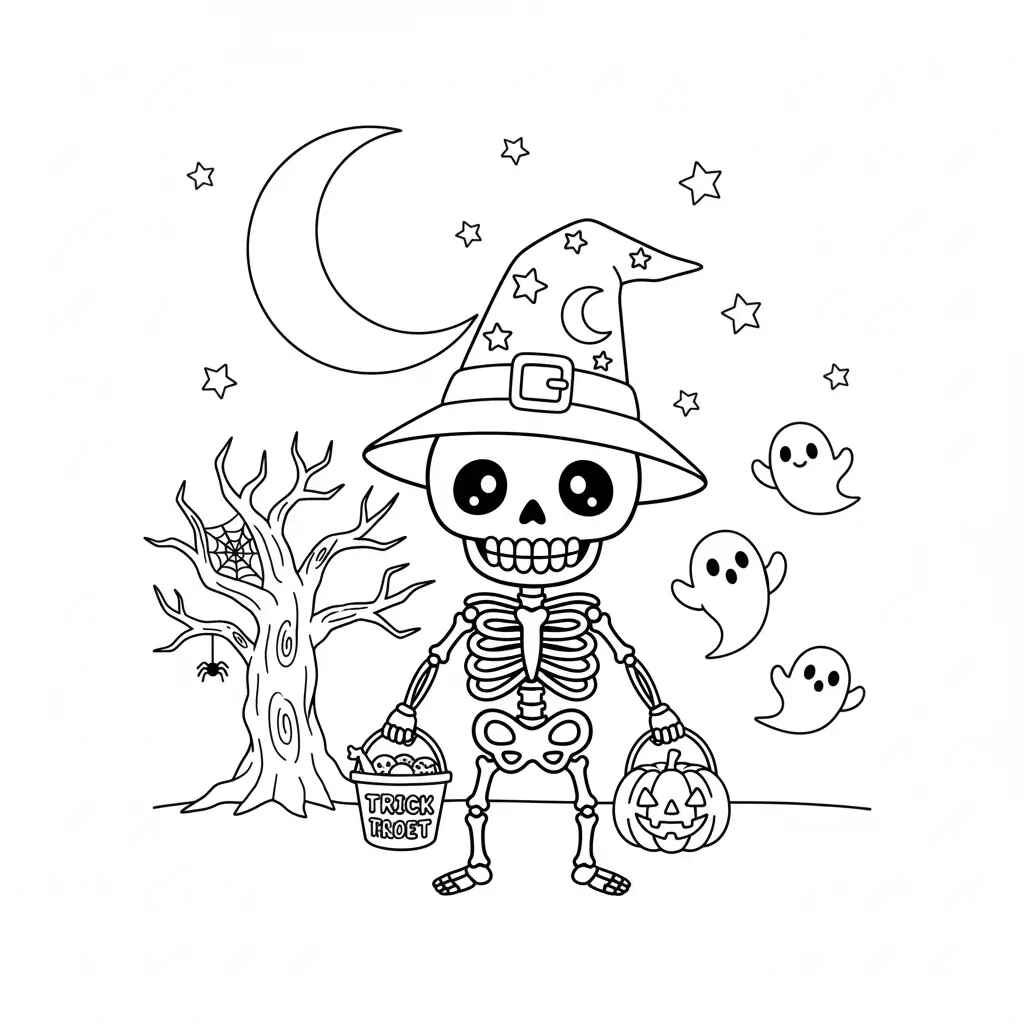 Skelett Ausmalbilder 587