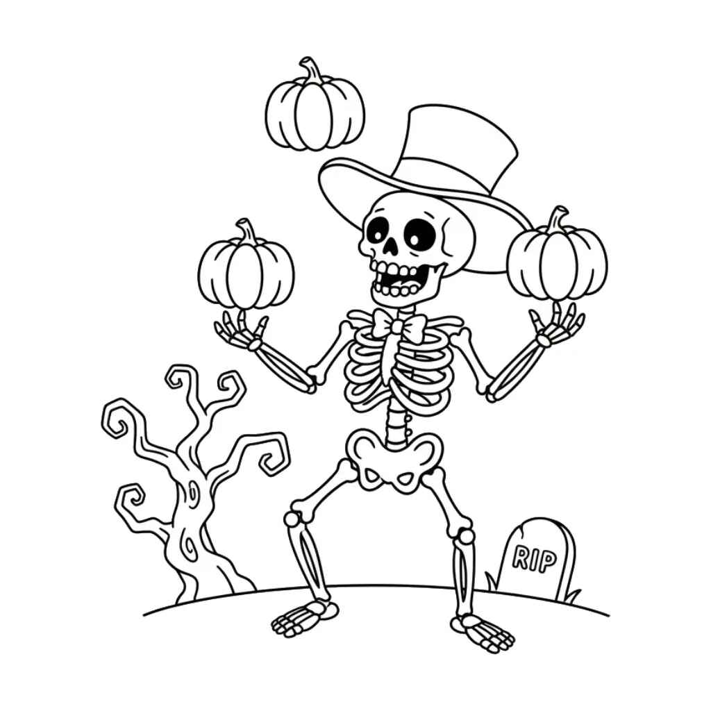 Skelett Ausmalbilder 760