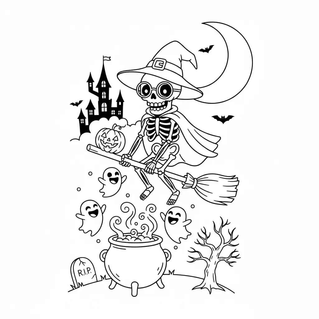 Skelett Ausmalbilder 956