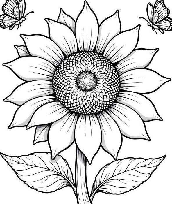 Sonnenblume Ausmalbilder 023