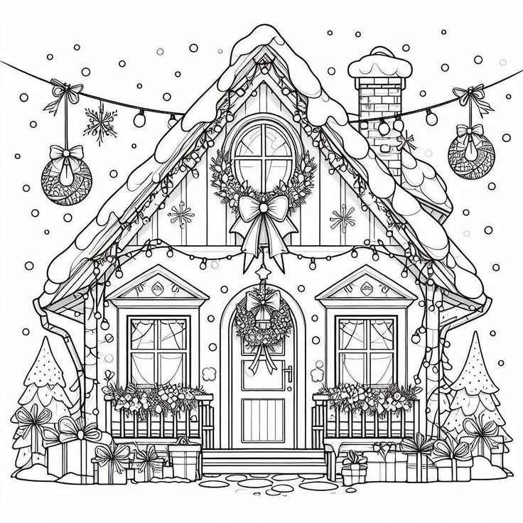Weihnachtshaus Ausmalbilder 013