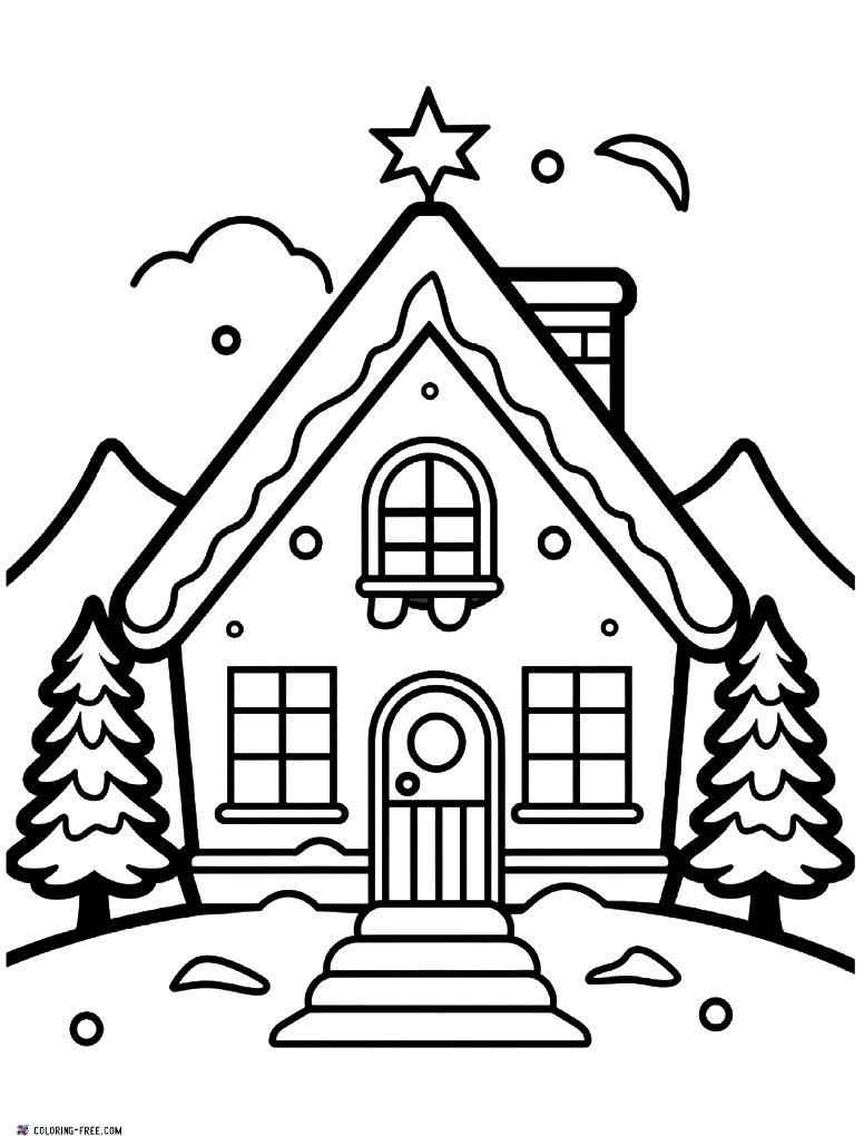 Weihnachtshaus Ausmalbilder 042