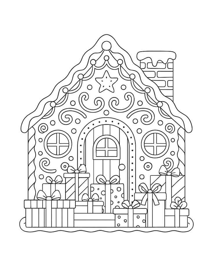 Weihnachtshaus Ausmalbilder 060