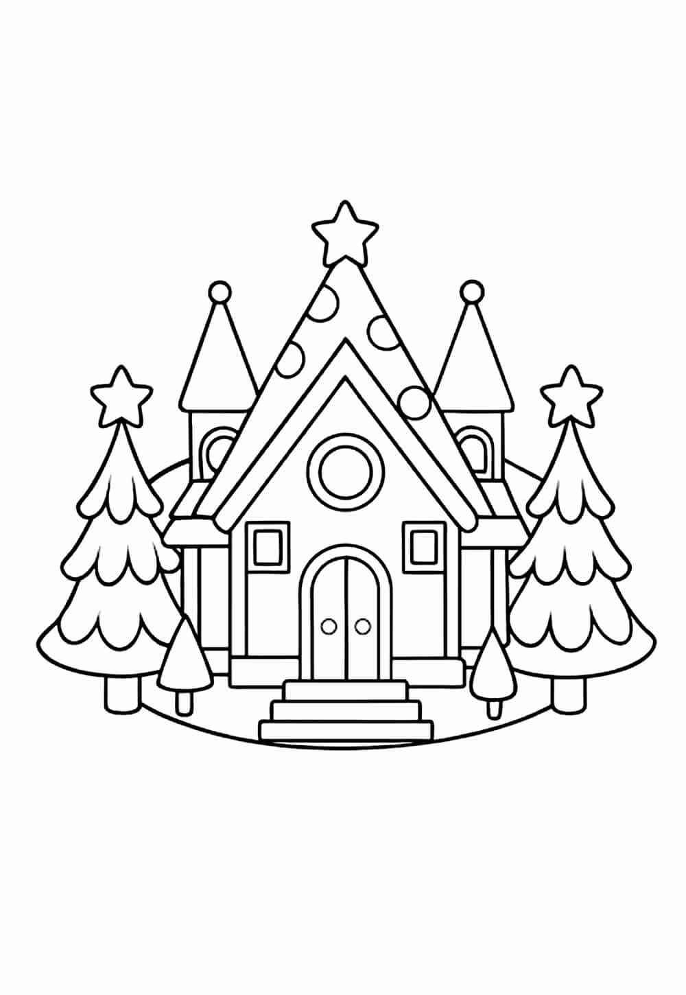 Weihnachtshaus Ausmalbilder 214