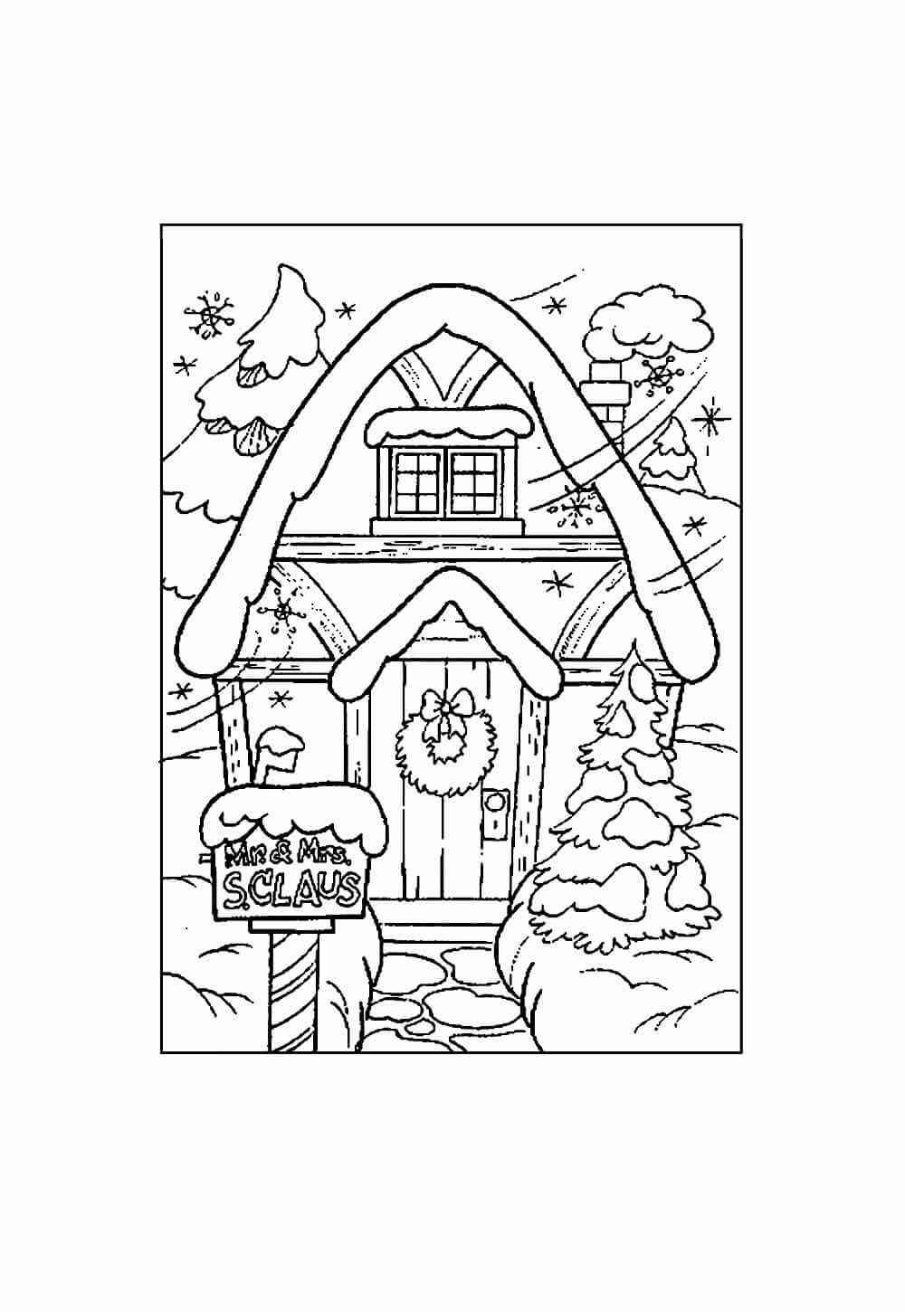 Weihnachtshaus Ausmalbilder 237