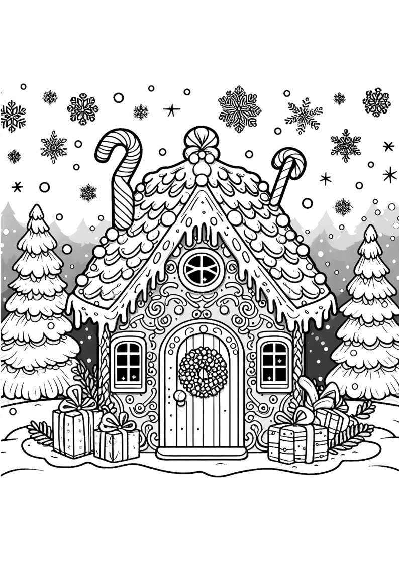 Weihnachtshaus Ausmalbilder 292