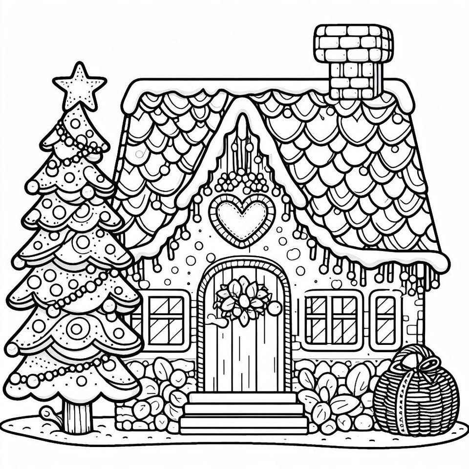 Weihnachtshaus Ausmalbilder 614