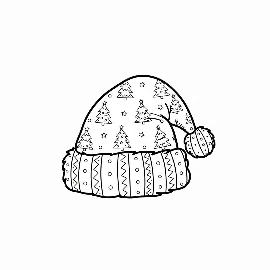 Weihnachtsmütze Ausmalbilder 015